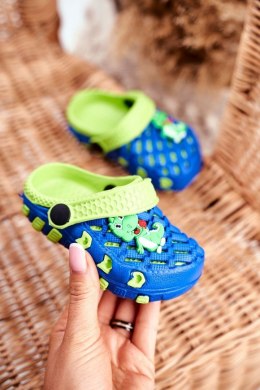 Klapki Dziecięce Piankowe Kroksy Niebiesko-Zielone Krokodyl