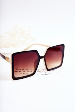 Damskie Okulary Kwadratowe V130032 Czarno-Beżowe