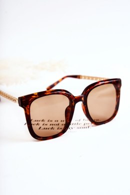 Damskie Okulary Przeciwsłoneczne Marmurkowe V130035 Brązowe