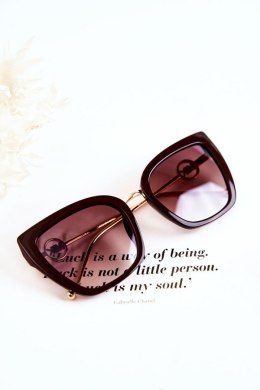Damskie Okulary Przeciwsłoneczne Kocie Oczy M2351 Brązowe