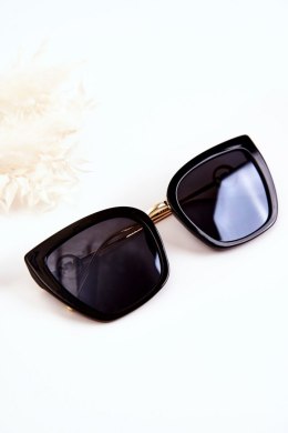 Damskie Okulary Przeciwsłoneczne Kocie Oczy M2351 Czarno-Złote
