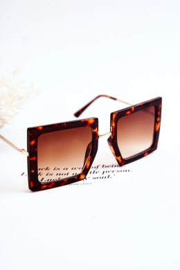 Okulary Przeciwsłoneczne Kwadratowe Marmurkowe V160018 Brązowe