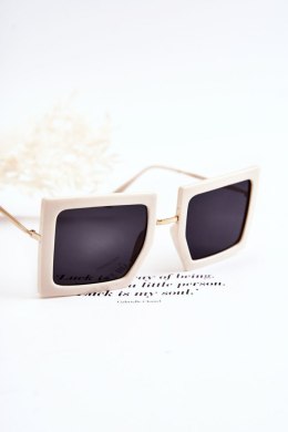 Okulary Przeciwsłoneczne Kwadratowe V160018 Jasnobeżowe