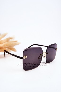 Duże Damskie Okulary Przeciwsłoneczne 400UV E4721 Czarne