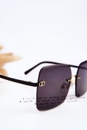 Duże Damskie Okulary Przeciwsłoneczne 400UV E4721 Czarne