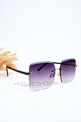 Duże Damskie Okulary Przeciwsłoneczne 400UV E4721 Gradient Czarne