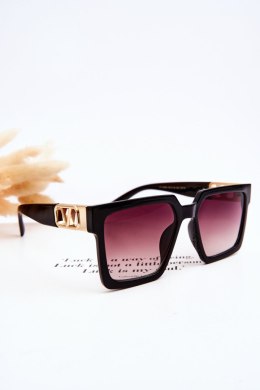 Klasyczne Okulary Przeciwsłoneczne V110063 Czarne Gradient Brązowy