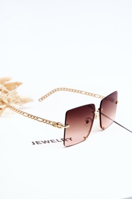 Kwadratowe Okulary Przeciwsłoneczne Prius V508 Złoto-Brązowe