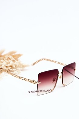 Kwadratowe Okulary Przeciwsłoneczne Prius V508 Złoto-Brązowo-Różowe