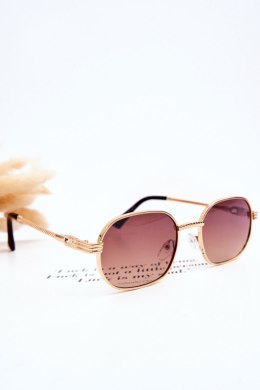 Modne Okulary Przeciwsłoneczne Ful Vue V160049 Złoto-Brązowe