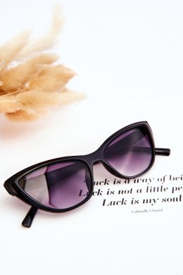 Modne Okulary Przeciwsłoneczne Kocie Oko V090169 Czarne Gradient Fioletowy