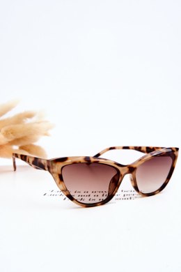 Modne Okulary Przeciwsłoneczne Kocie Oko V090169 Leopard Beżowe