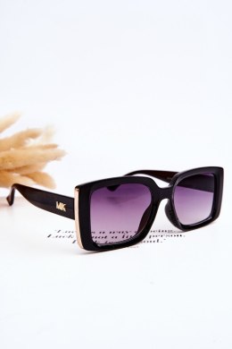 Okulary Przeciwsłoneczne Z Ozdobą M2366 Czarne Gradient Fioletowy