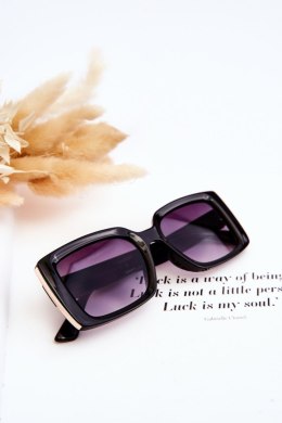 Okulary Przeciwsłoneczne Z Ozdobą M2366 Czarne Gradient Fioletowy