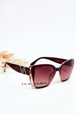 Okulary Przeciwsłoneczne Z Ozdobą UV400 Prius V202 Brązowe
