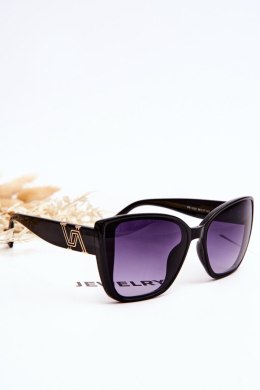 Okulary Przeciwsłoneczne Z Ozdobą UV400 Prius V202 Czarne