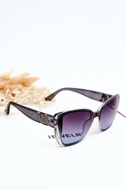 Okulary Przeciwsłoneczne Z Ozdobą UV400 Prius V202 Transparentne Czarne