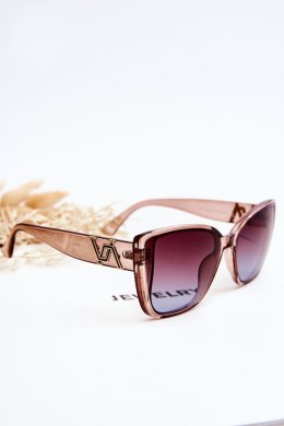 Okulary Przeciwsłoneczne Z Ozdobą UV400 Prius V202 Transparentne Różowe
