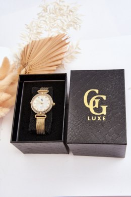 Wodoodporny Damski Zegarek Z Bransoletą Mesh GG Luxe Złoty
