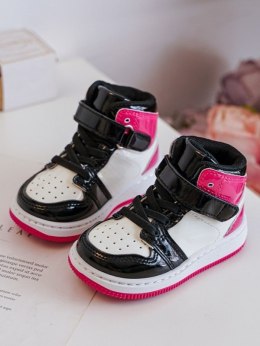 Dziecięce Buty Sportowe Lakierowane Różowo-Białe Milara